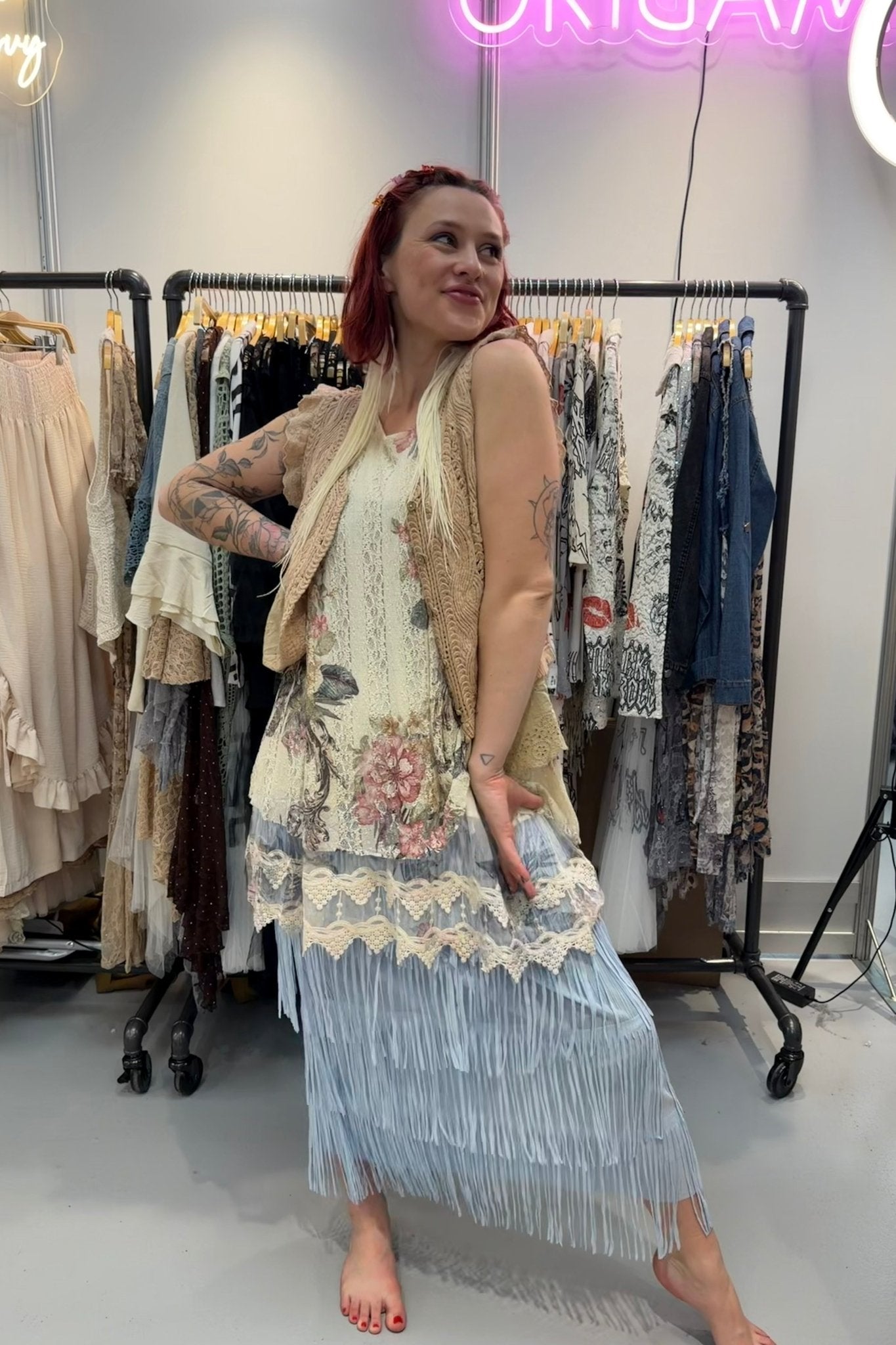 Flit & Flare Maxi Skirt - ols - 4794 - ivyandlavyboutique Origami Apparel ~ Lace and Crochet inspired