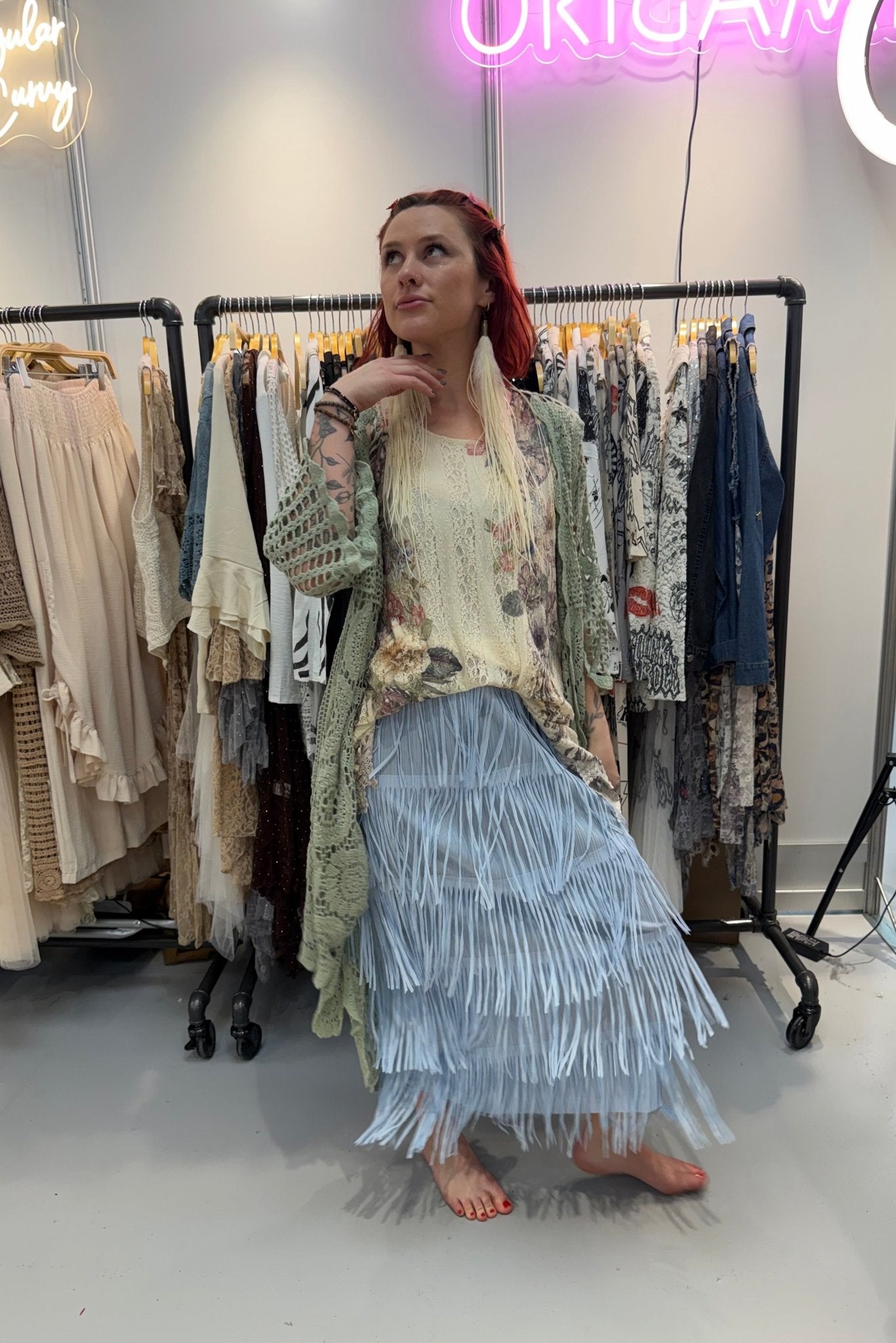 Flit & Flare Maxi Skirt - ols - 4794 - ivyandlavyboutique Origami Apparel ~ Lace and Crochet inspired