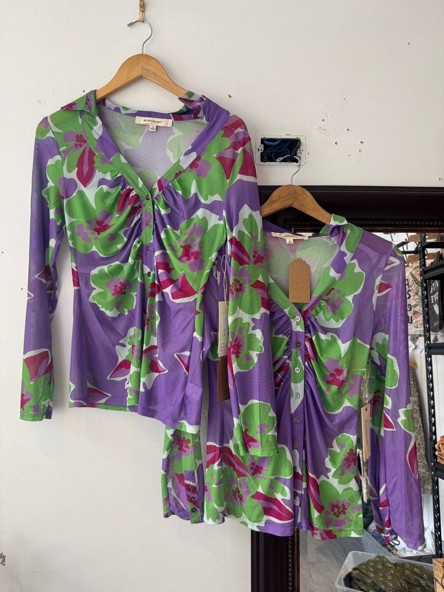 Floral Cinched Top - Sale Item - ivyandlavyboutique ivyandlavyboutique