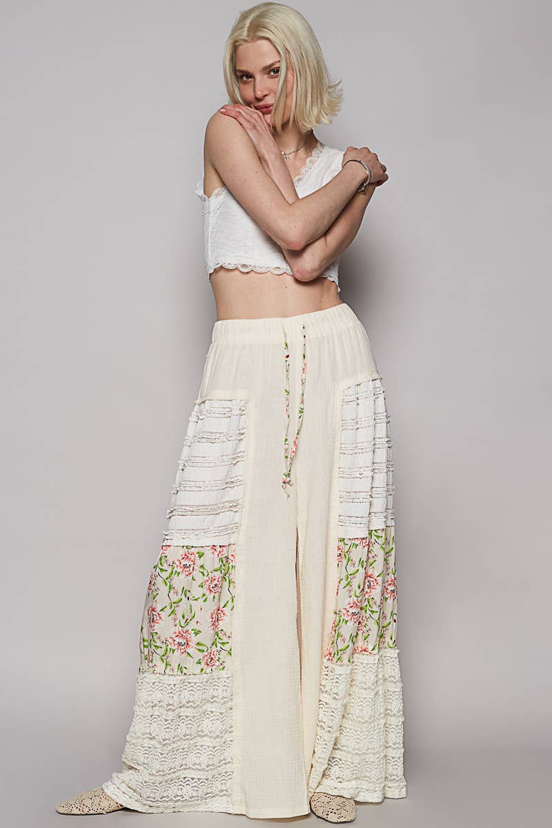Floral Haze Wide Leg Flowy Pant - ivyandlavyboutique Pol Clothing