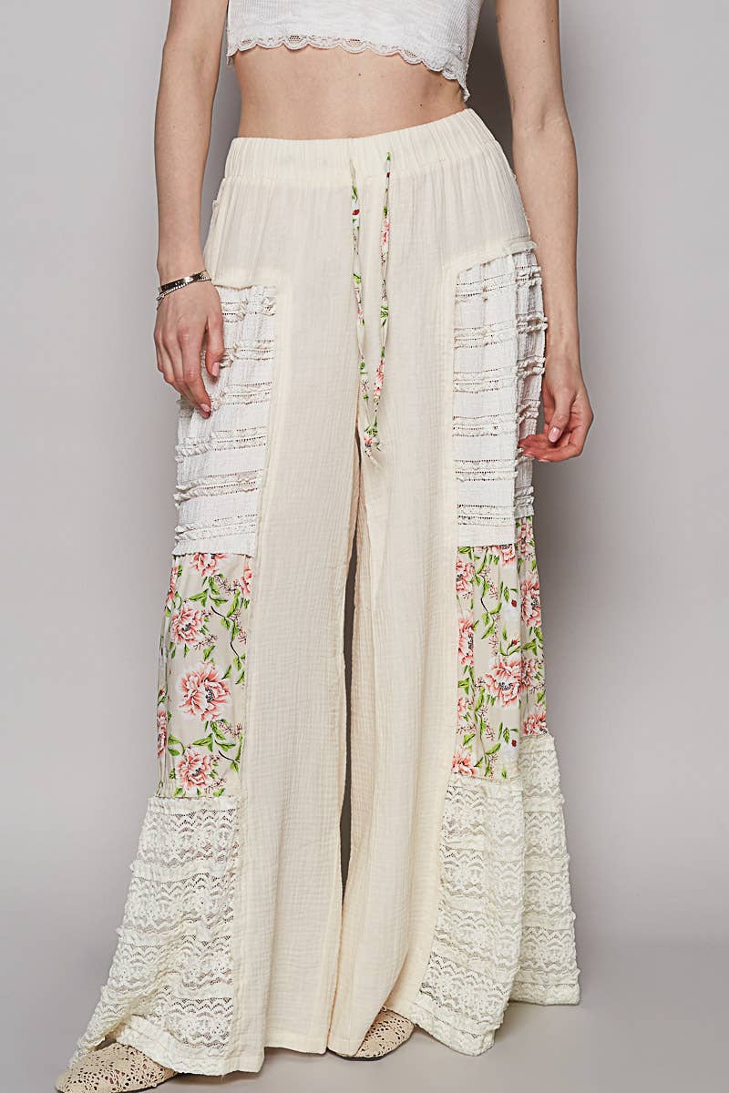 Floral Haze Wide Leg Flowy Pant - ivyandlavyboutique Pol Clothing