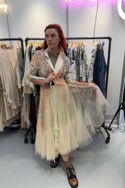 Floral Print Jacket - ols - 4773 - ivyandlavyboutique Origami Apparel ~ Lace and Crochet inspired