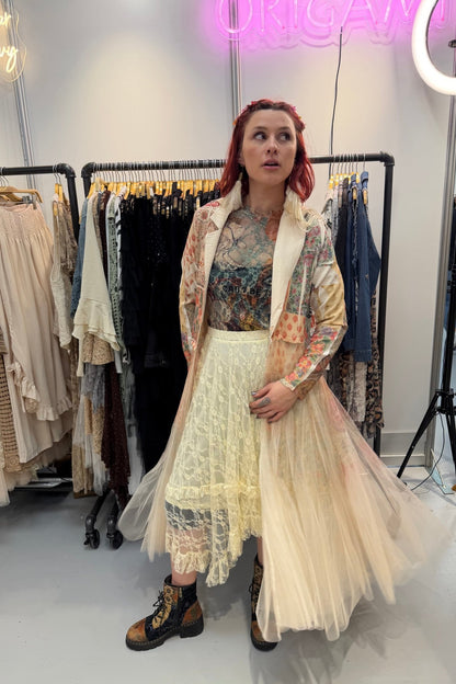 Floral Print Jacket - ols - 4773 - ivyandlavyboutique Origami Apparel ~ Lace and Crochet inspired