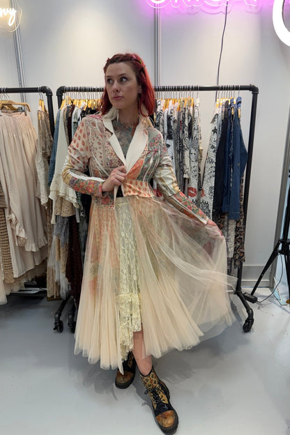 Floral Print Jacket - ols - 4773 - ivyandlavyboutique Origami Apparel ~ Lace and Crochet inspired