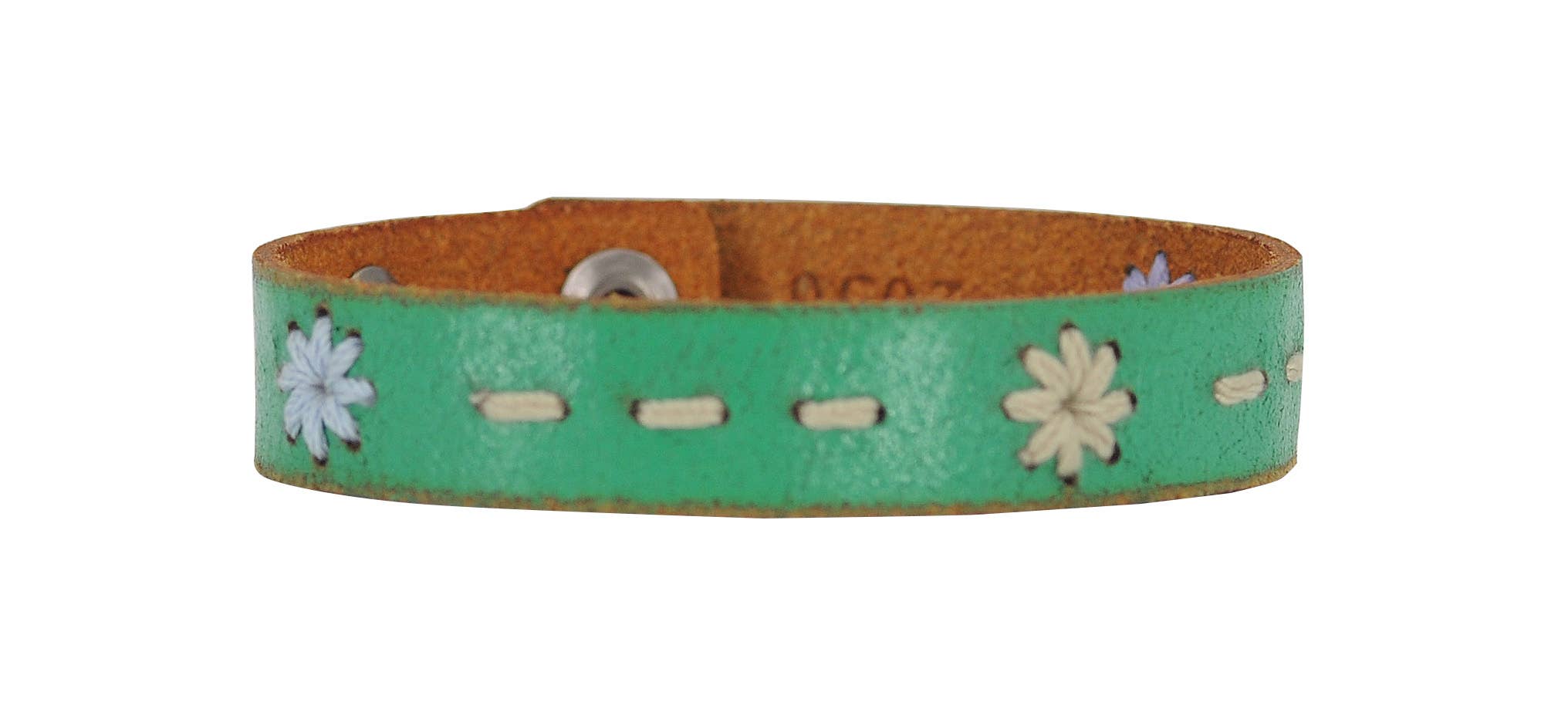 Floral Stitched Leather Bracelet: Red - ivyandlavyboutique Most Wanted USA