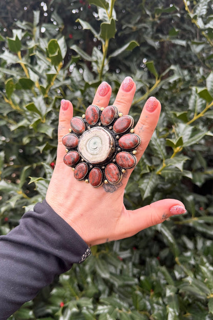 Flower Garden Vibe Circle Statement Ring - ivyandlavyboutique ivyandlavyboutique