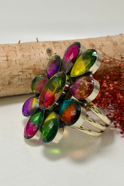 Flower Power 3 Line Cuff Style 11 - ivyandlavyboutique ivyandlavyboutique