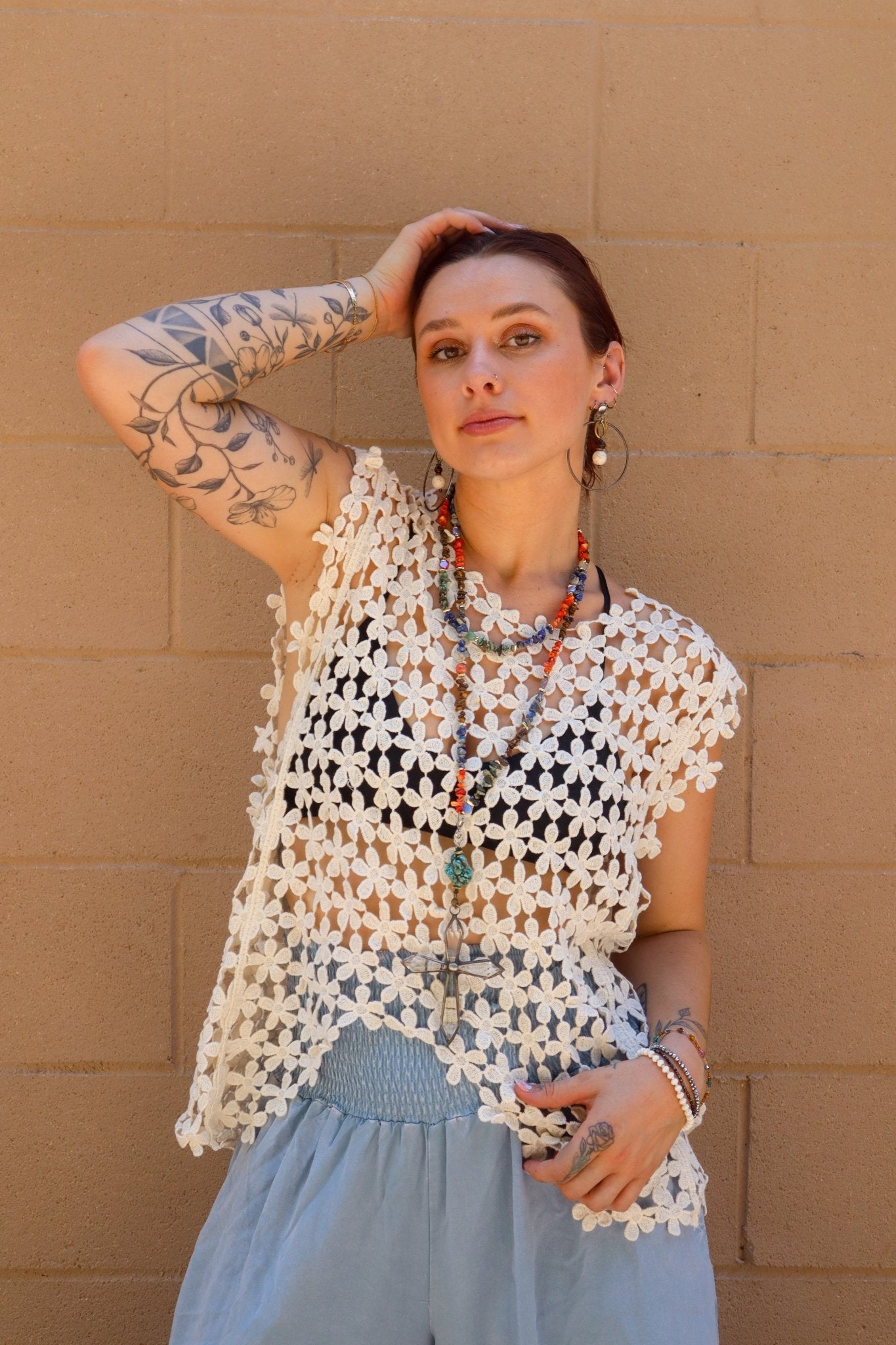 Flower Power Knit Top - ivyandlavyboutique Pol Clothing