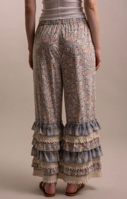 Flower Power Printed Bloomers in Blue - ivyandlavyboutique Blue Velvet