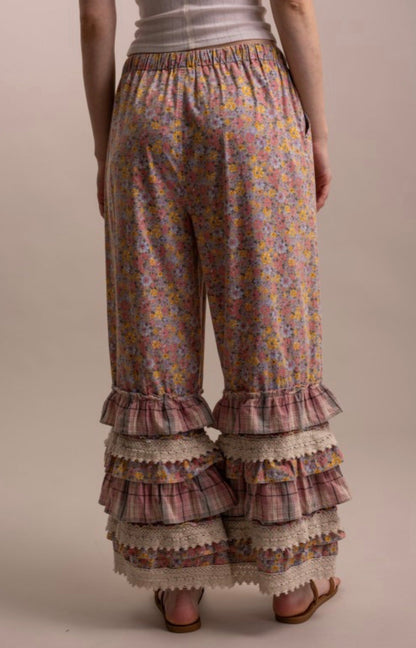 Flower Power Printed Bloomers in Pink - ivyandlavyboutique Blue Velvet