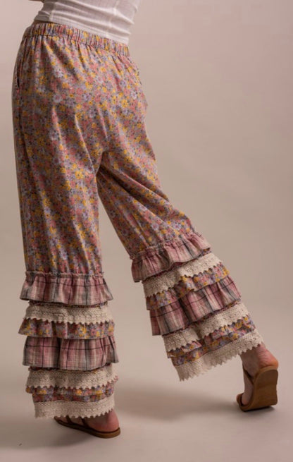 Flower Power Printed Bloomers in Pink - ivyandlavyboutique Blue Velvet
