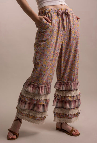 Flower Power Printed Bloomers in Pink - ivyandlavyboutique Blue Velvet