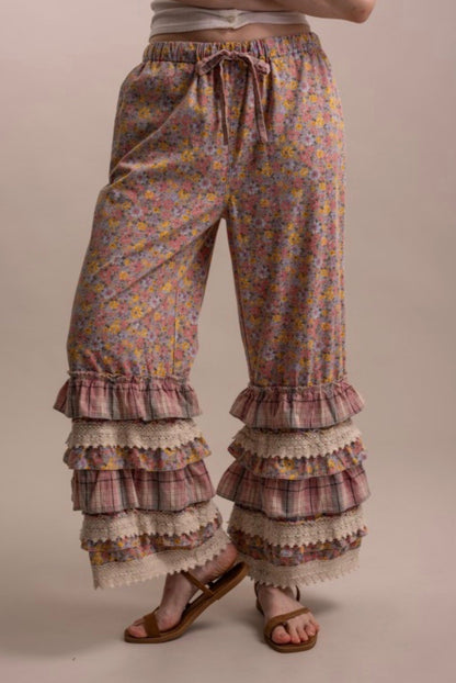 Flower Power Printed Bloomers in Pink - ivyandlavyboutique Blue Velvet