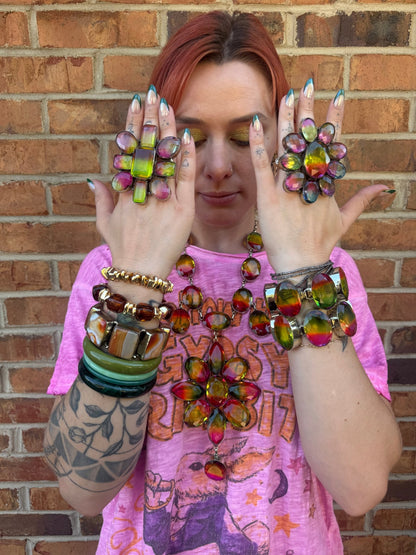 Flower Power Rainbow Necklace - ivyandlavyboutique ivyandlavyboutique