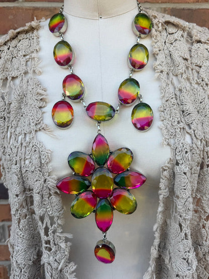 Flower Power Rainbow Necklace - ivyandlavyboutique ivyandlavyboutique