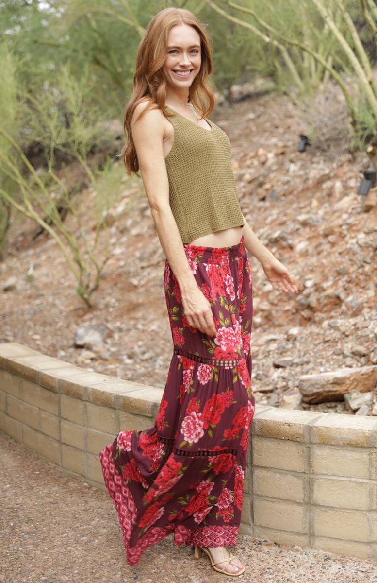 Flower Power Wide Leg Pant - ivyandlavyboutique ANGIE