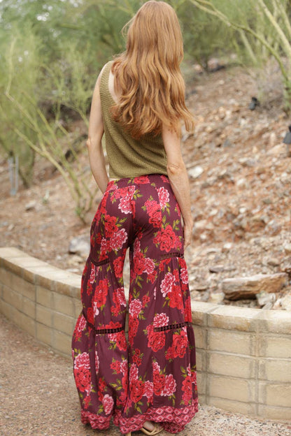 Flower Power Wide Leg Pant - ivyandlavyboutique ANGIE