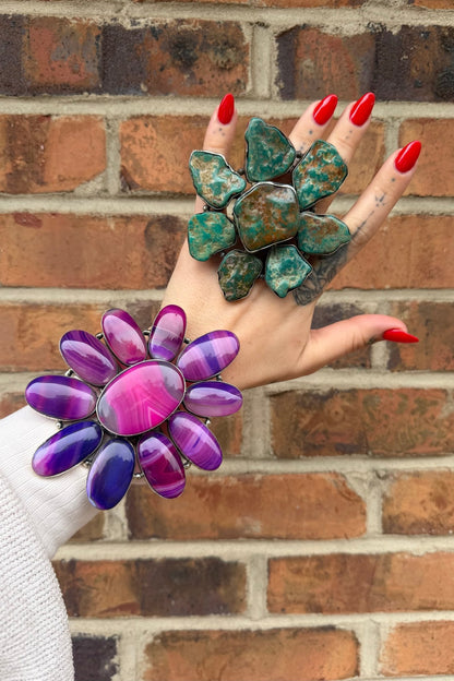 Flowers in the Field Turquoise Ring - ivyandlavyboutique ivyandlavyboutique