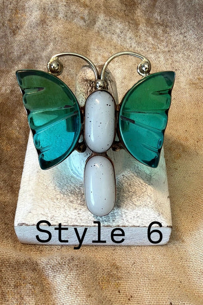 Flutterby With Genstones Ring - Boho Wanderlust Boutique Boho Wanderlust Boutique