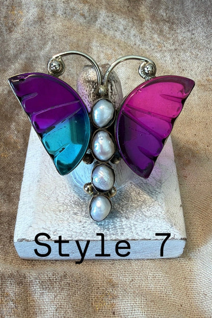 Flutterby With Genstones Ring - Boho Wanderlust Boutique Boho Wanderlust Boutique