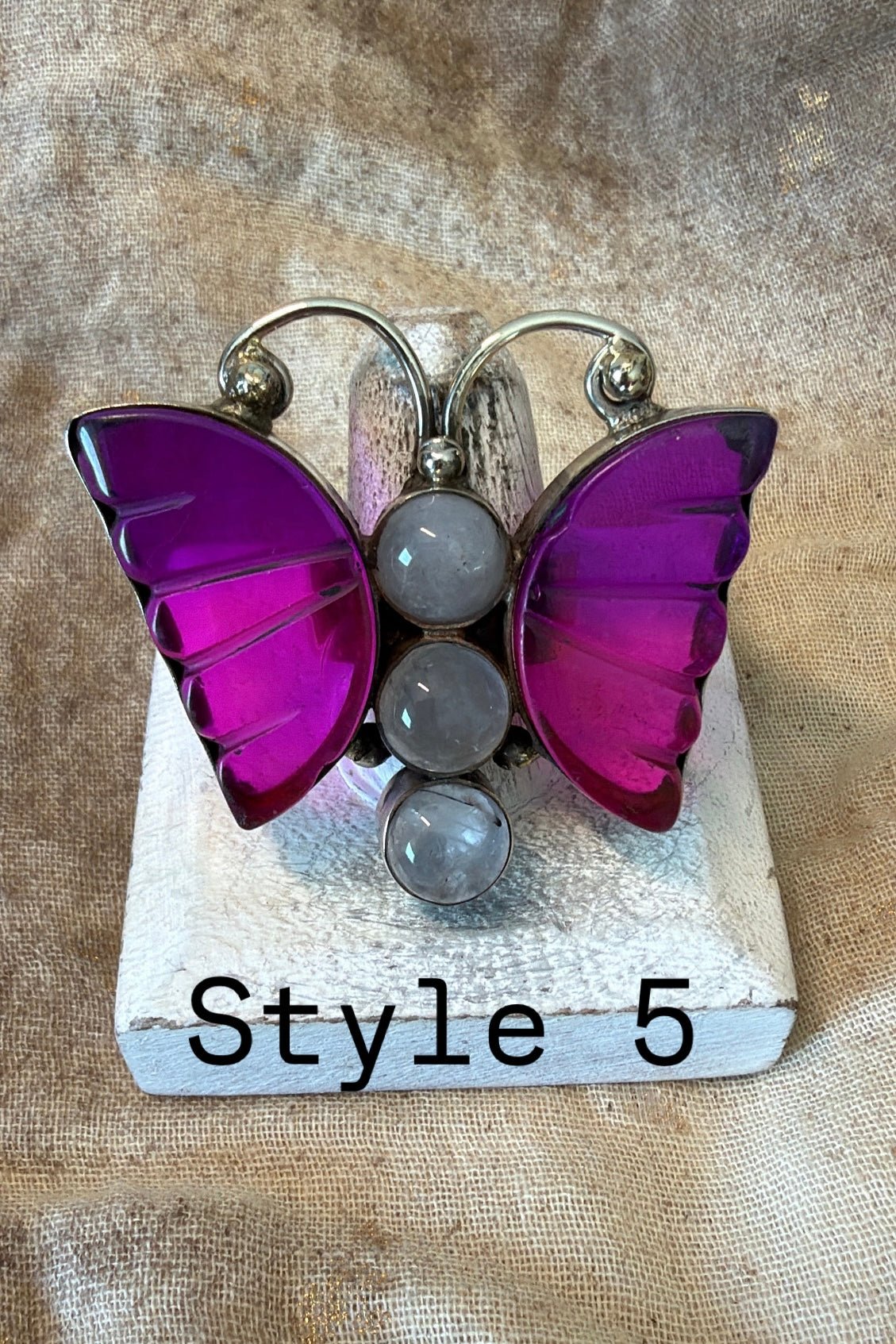 Flutterby With Genstones Ring - Boho Wanderlust Boutique Boho Wanderlust Boutique