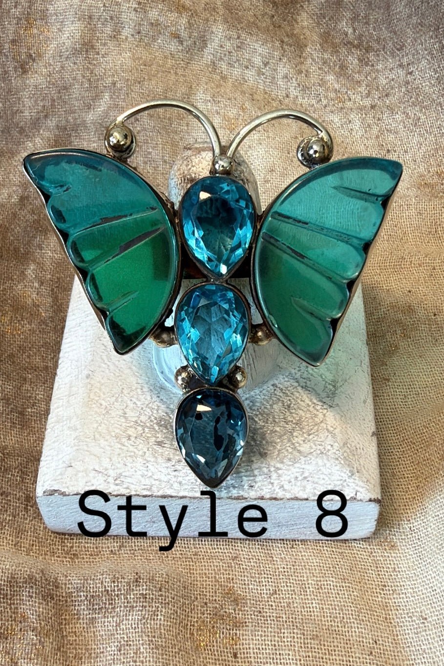 Flutterby With Genstones Ring - Boho Wanderlust Boutique Boho Wanderlust Boutique