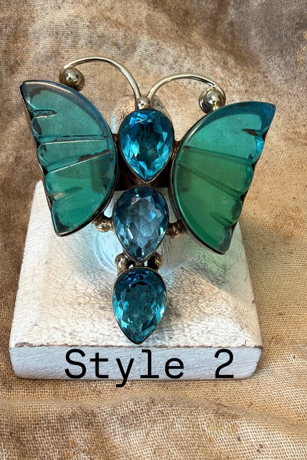 Flutterby With Genstones Ring - Boho Wanderlust Boutique Boho Wanderlust Boutique