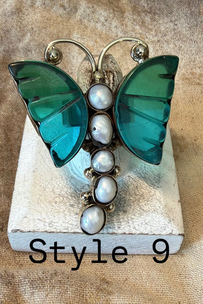 Flutterby With Genstones Ring - Boho Wanderlust Boutique Boho Wanderlust Boutique