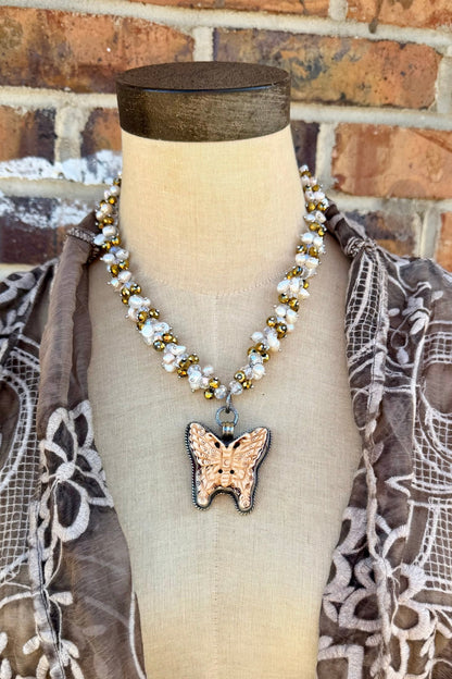 Fly Fly Fly Gemstone & Pearl Necklace - ivyandlavyboutique ivyandlavyboutique