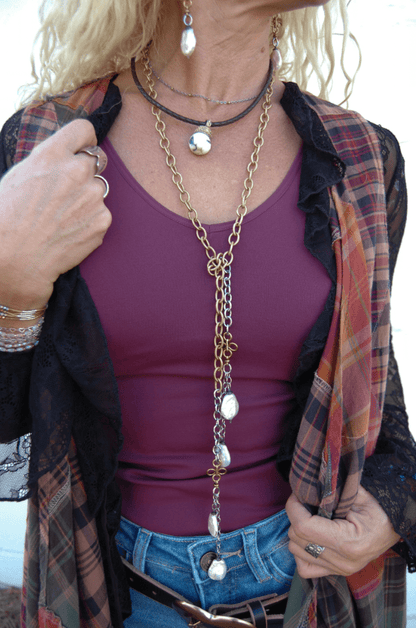 Freshwater Pearl Vintage Watch Chain Necklace - ivyandlavyboutique Spirit Lala