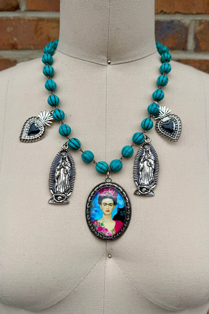 Frida in Blue Necklace - ivyandlavyboutique Beths Addiction