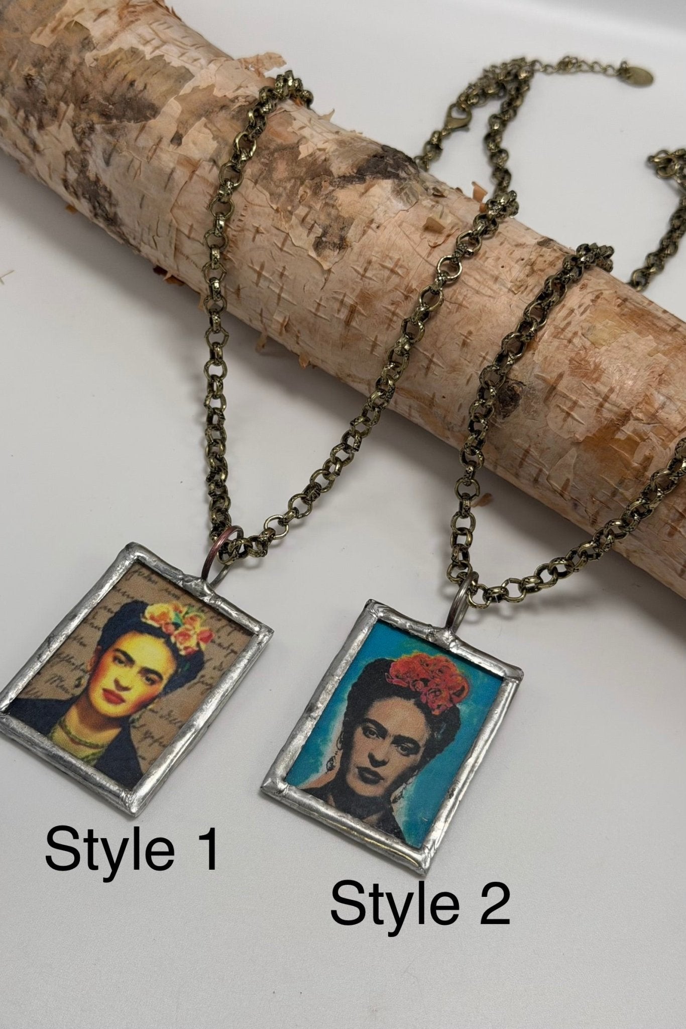 Frida Portrait Bronze Chain Necklace - ivyandlavyboutique ivyandlavyboutique