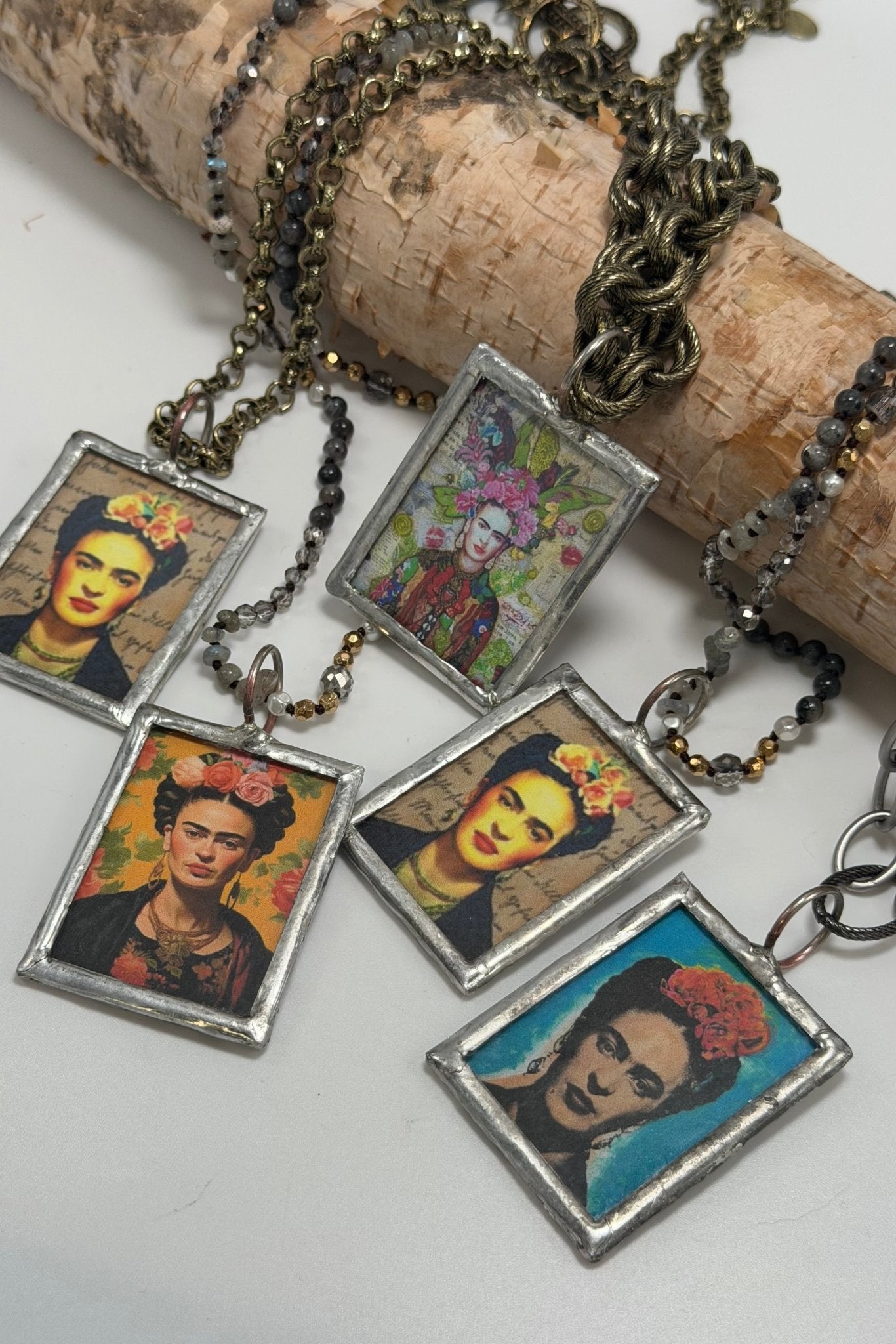 Frida Portrait Gemstone Necklace - ivyandlavyboutique ivyandlavyboutique