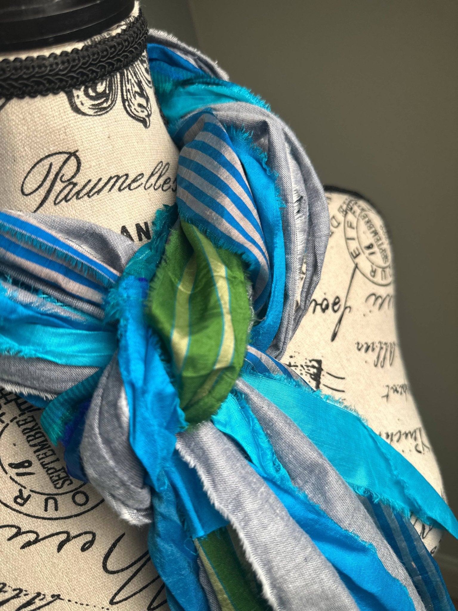Fringe Scarf - Ferris: Blue & Green Multi - colored - ivyandlavyboutique The Curated Raven