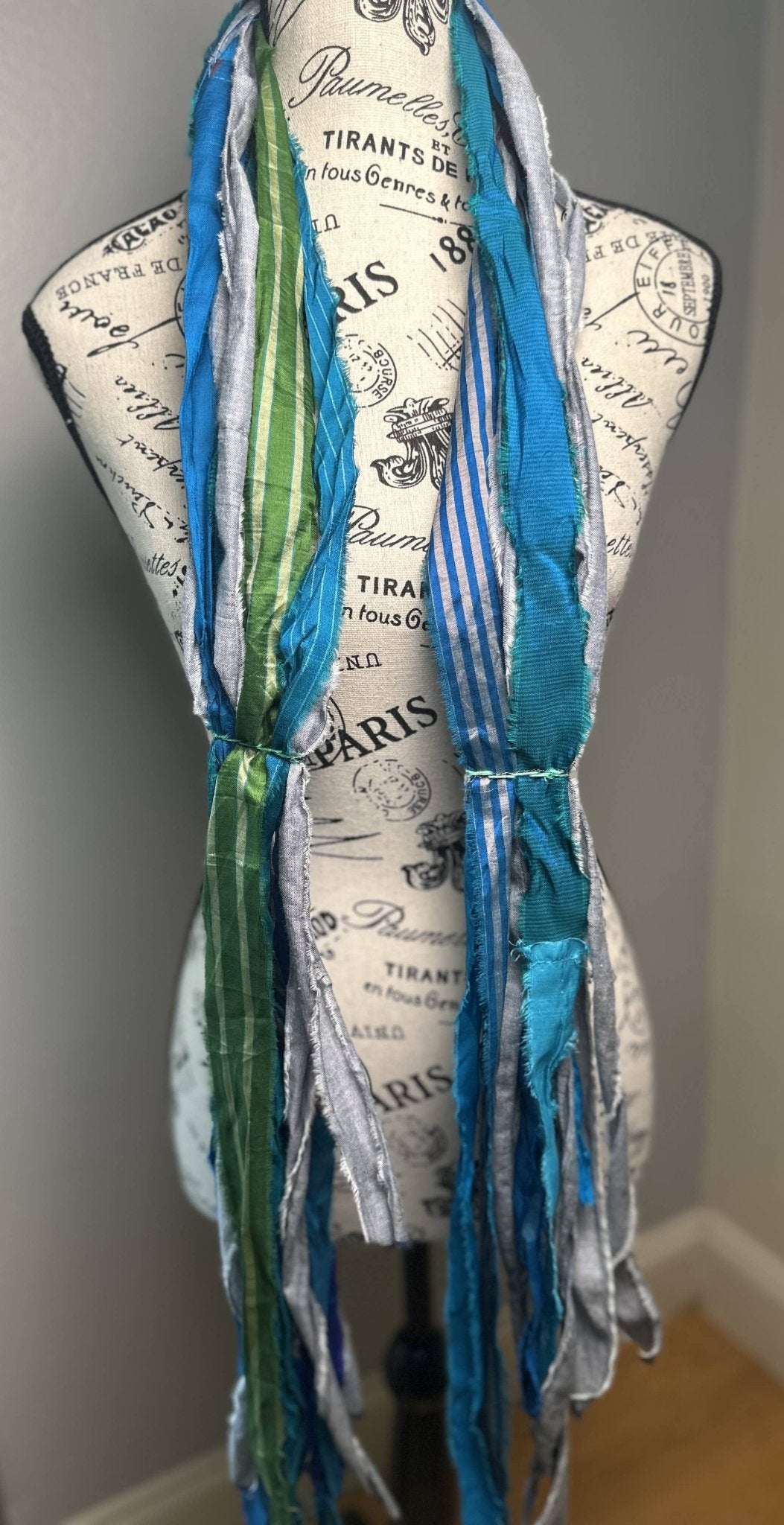 Fringe Scarf - Ferris: Blue & Green Multi - colored - ivyandlavyboutique The Curated Raven