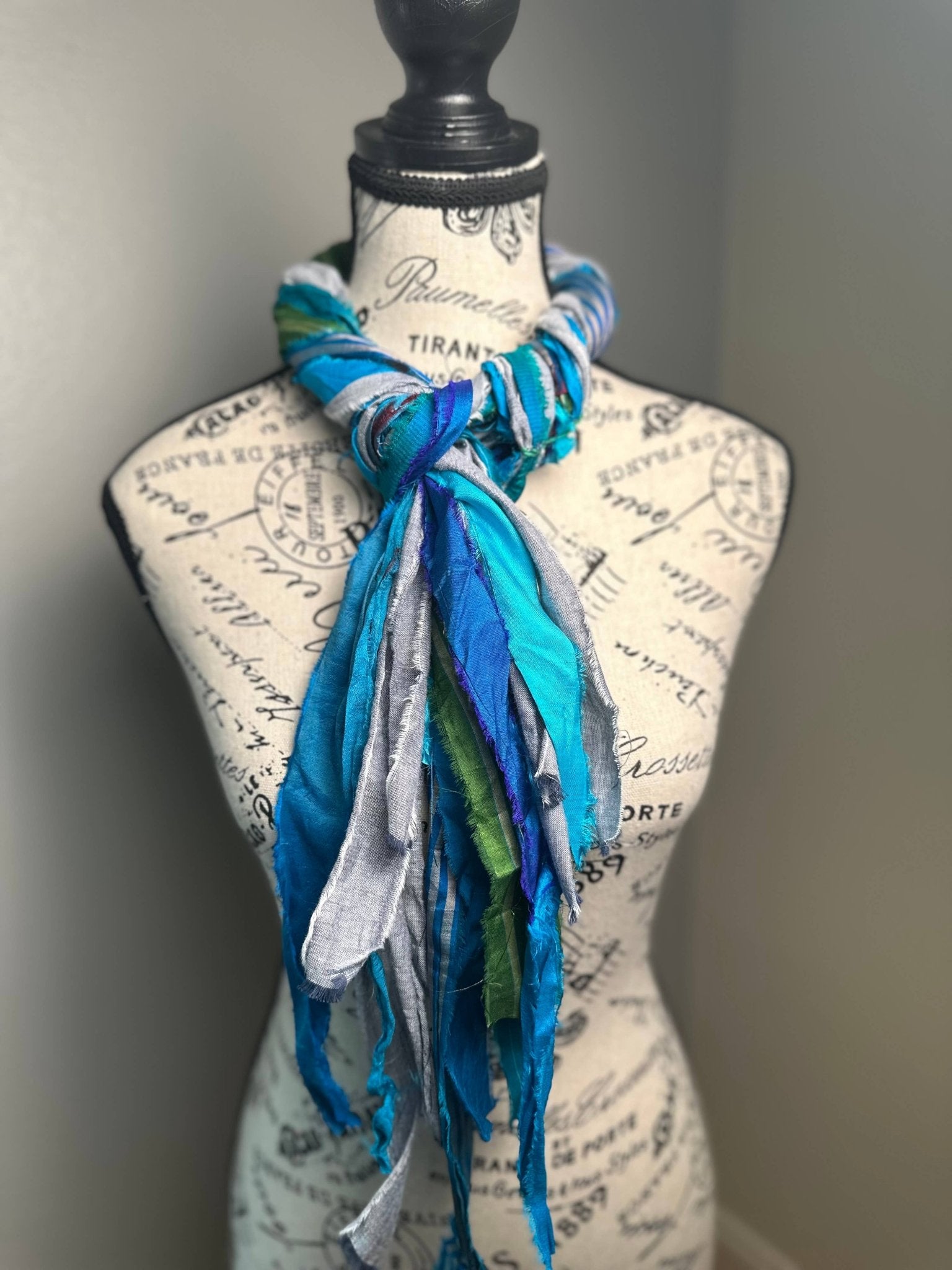 Fringe Scarf - Ferris: Blue & Green Multi - colored - ivyandlavyboutique The Curated Raven