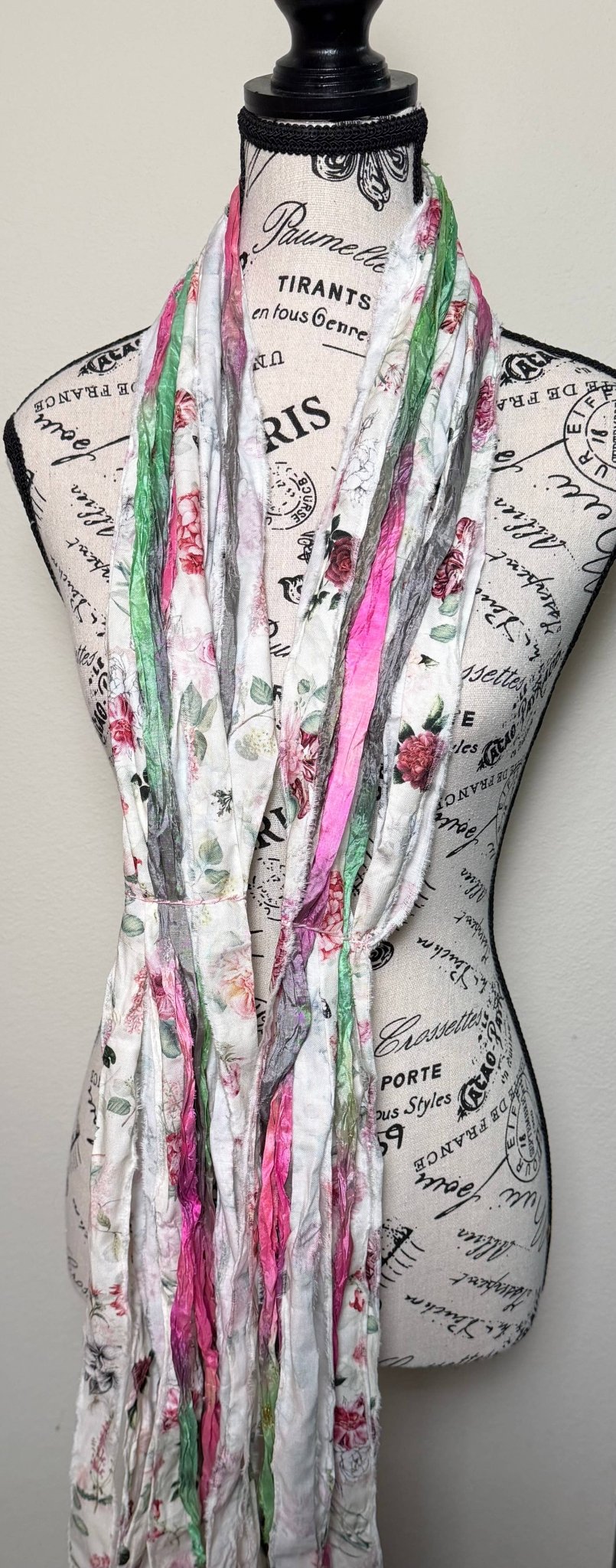 Fringe Scarf - ROSE TEA GARDEN - ivyandlavyboutique The Curated Raven