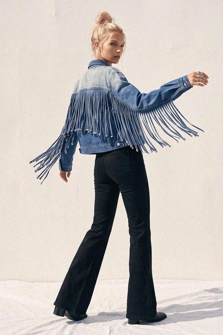 Fringed Babe Motto Jean Jacket - ivyandlavyboutique WISTERIA LANE