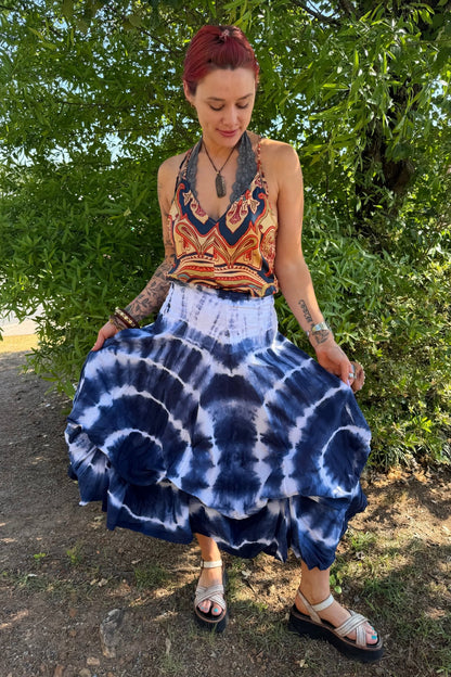 Funky Bubble Skirt in Blue & White - ivyandlavyboutique LA Skirts
