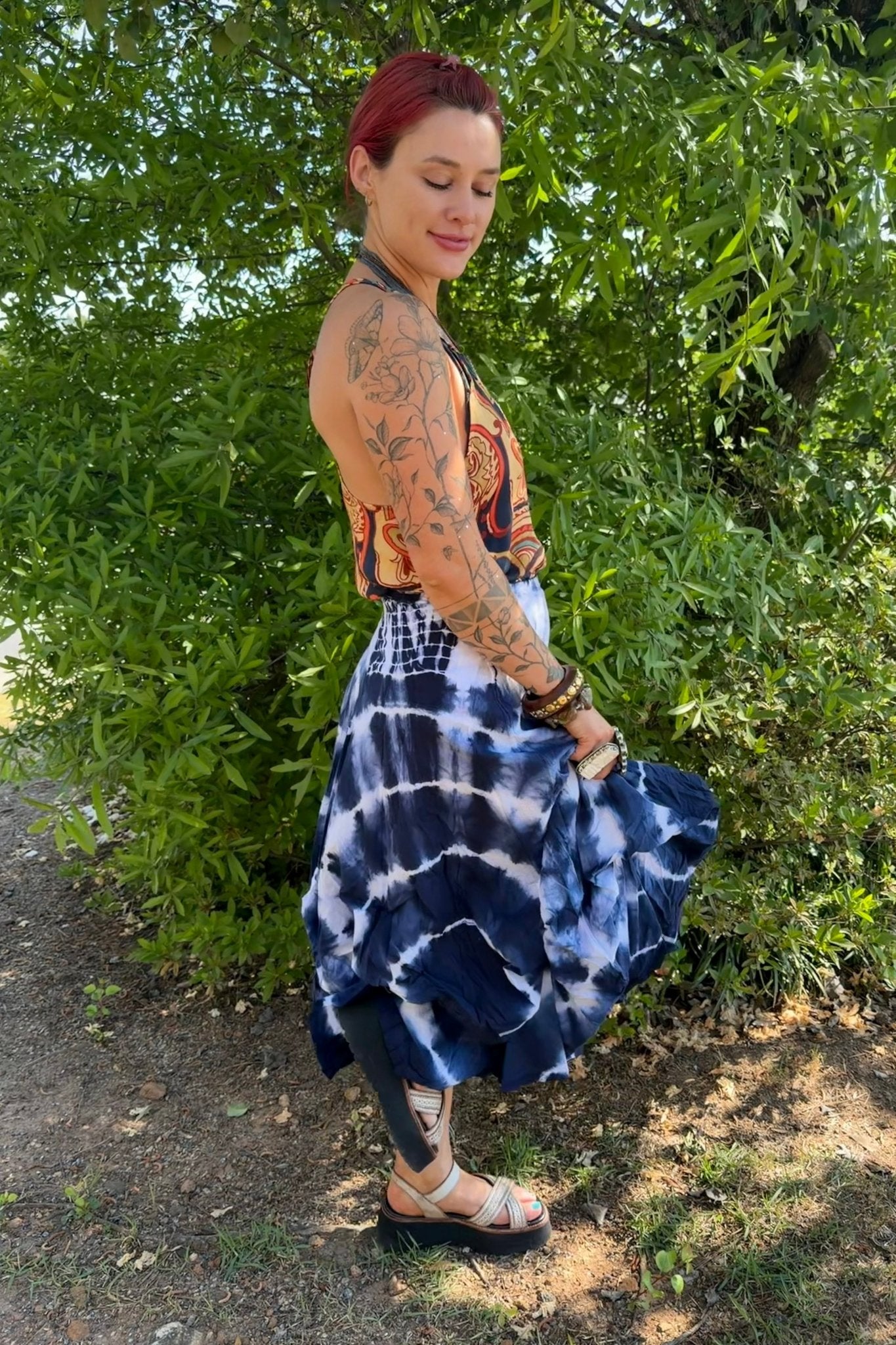 Funky Bubble Skirt in Blue & White - ivyandlavyboutique LA Skirts