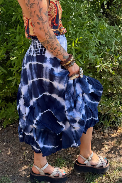Funky Bubble Skirt in Blue & White - ivyandlavyboutique LA Skirts