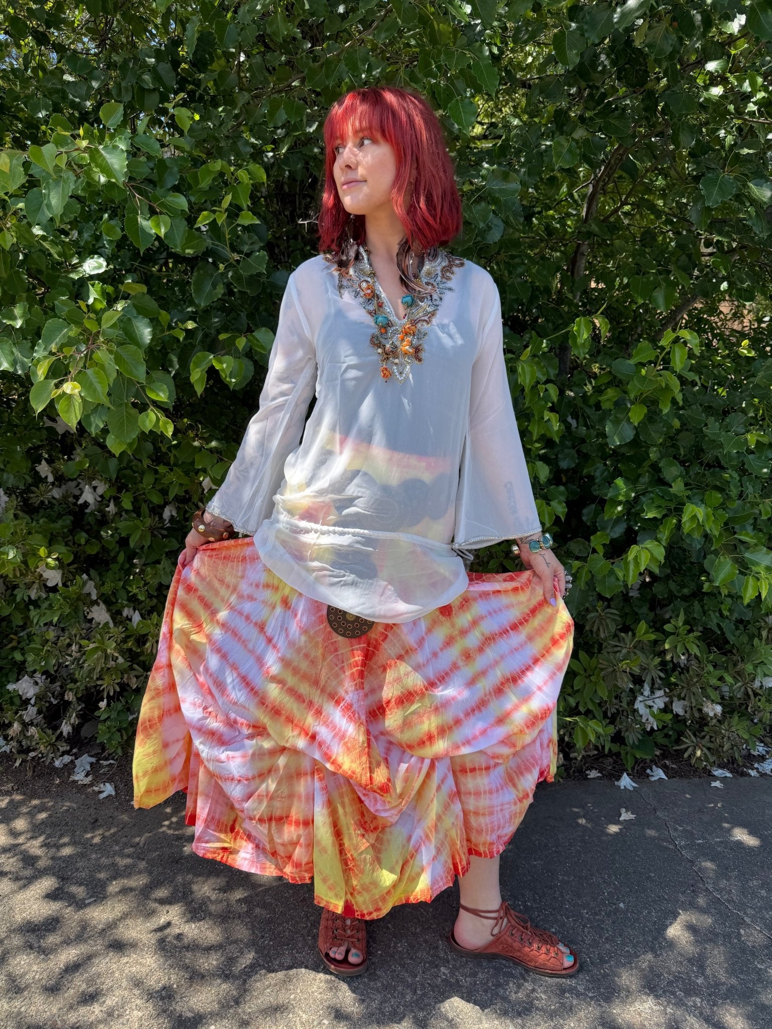 Funky Bubble Skirt in Orange & White - ivyandlavyboutique LA Skirts