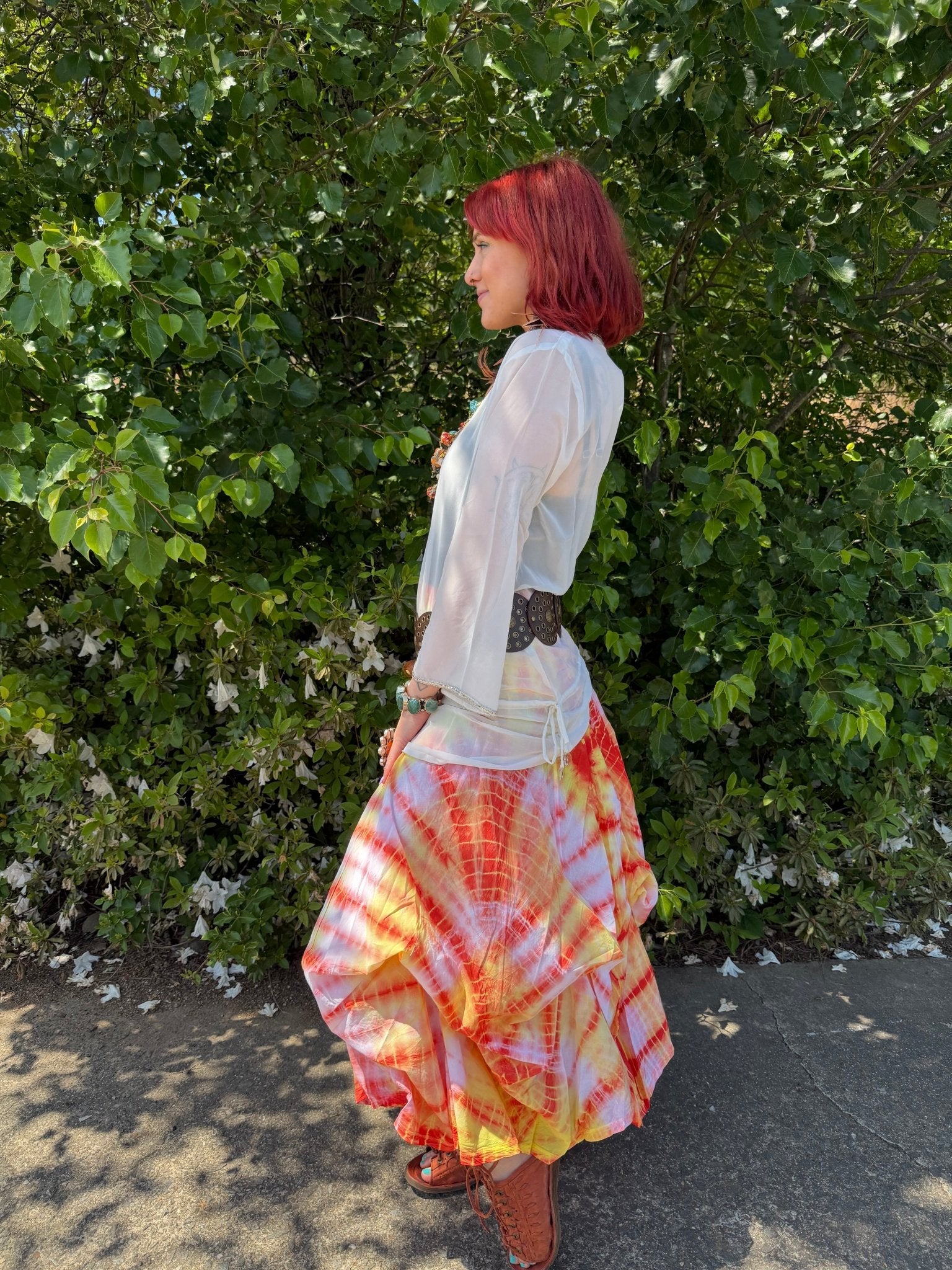 Funky Bubble Skirt in Orange & White - ivyandlavyboutique LA Skirts