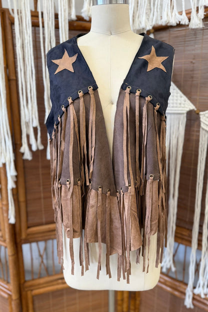 Funky Fringe Vest Black Combo - ivyandlavyboutique Vocal