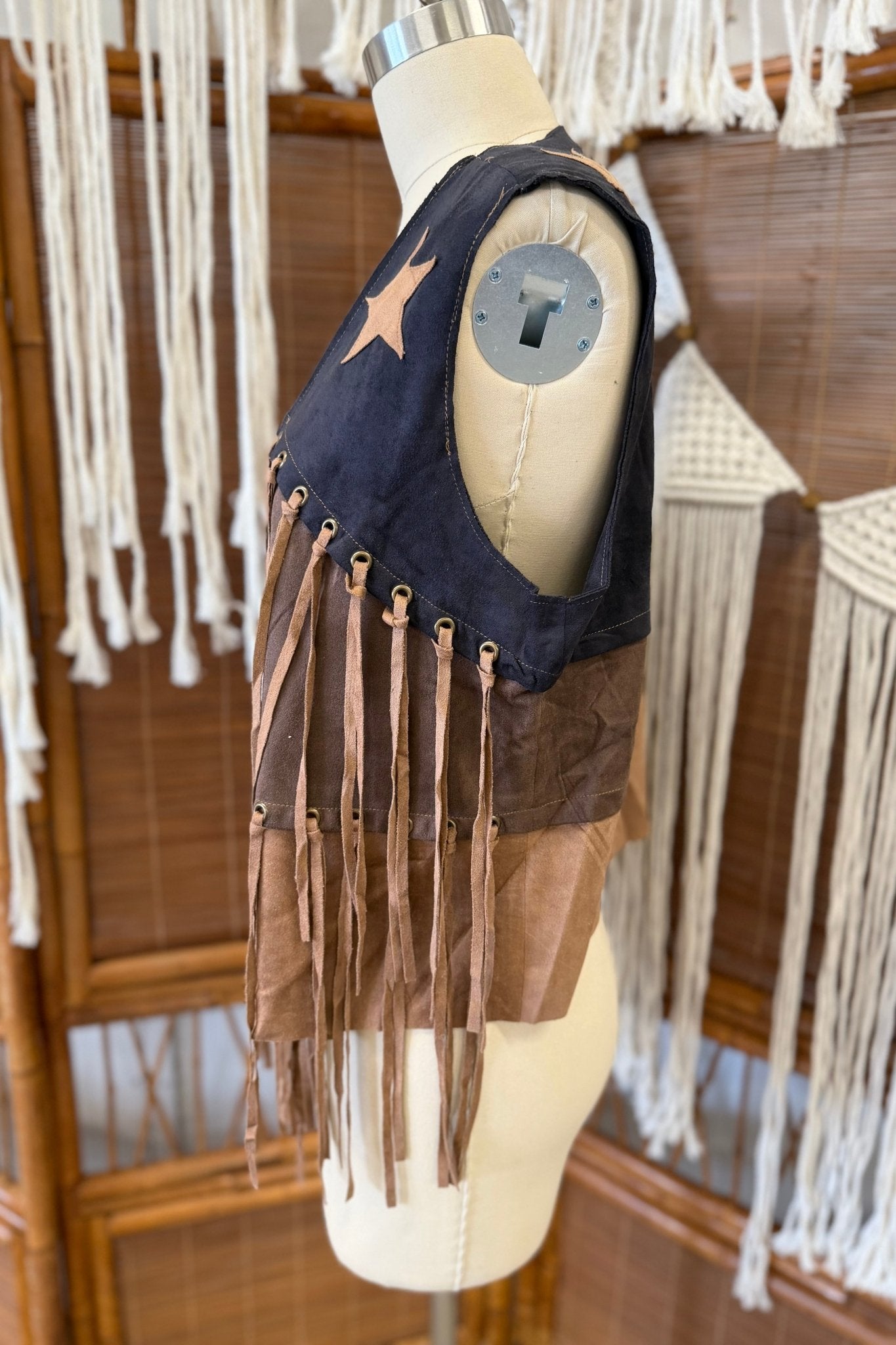Funky Fringe Vest Black Combo - ivyandlavyboutique Vocal