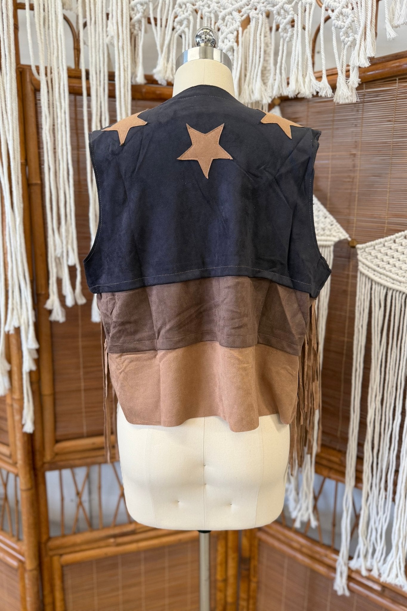 Funky Fringe Vest Black Combo - ivyandlavyboutique Vocal