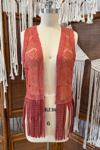 Funky Studded Fringe Vest - ivyandlavyboutique Vocal