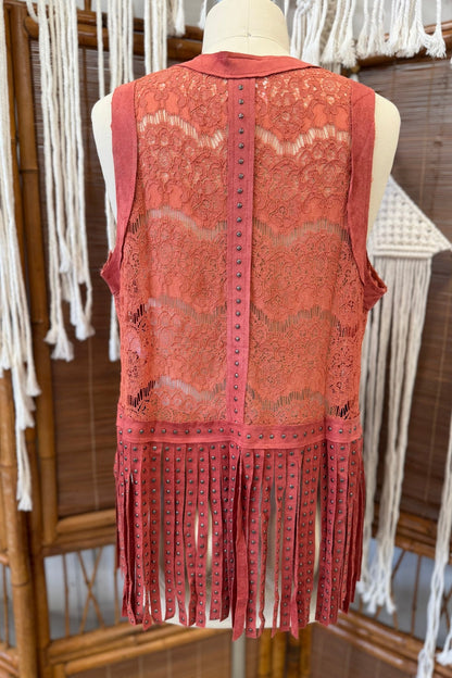 Funky Studded Fringe Vest - ivyandlavyboutique Vocal