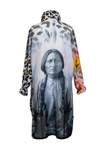 Fusion Blouse in Floral/Leopard Front & Sitting Bull Back  - ivyandlavyboutique LeParisPetit by I Love Linen