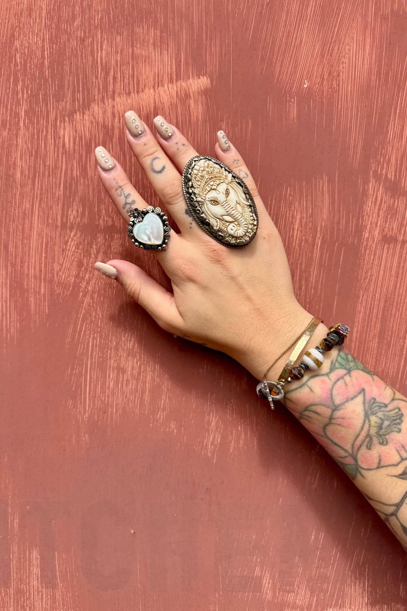 Ganesha Carved Statement Ring - ivyandlavyboutique ivyandlavyboutique